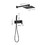 Brass Matte Black Shower Faucet Set Shower System 10 inch Rainfall Shower Head with Handheld Sprayer Bathroom Luxury Rain Mixer Combo Set, Rough-in Valve Included S-B503-10MB