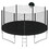 14FT Trampoline for Kids with Safety Enclosure Net, Basketball Hoop and Ladder, Easy assembly Round Outdoor Recreational Trampoline SC000003AAC