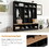ON-TREND Wide Design Hall Tree with Storage Bench, Minimalist Shoe Cabinet with Cube Storage & Shelves, Multifunctional Coat Rack with 8 Hooks for Entryways, Mudroom, Black SD000021AAB
