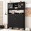SD000027AAB Black+Particle Board+3-4 Drawers+Primary Living Space+Adjustable Shelves