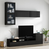 ON-TREND High Gloss TV Stand with Ample Storage Space, Media Console for TVs Up to 75