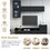 ON-TREND High Gloss TV Stand with Ample Storage Space, Media Console for TVs Up to 75", Versatile Entertainment Center with Wall Mounted Floating Storage Cabinets for Living Room, Black SD000030AAB