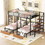 Full over Twin-Twin Triple bunk bed with drawers and staircase, Black SF000008AAB