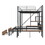 Full over Twin-Twin Triple bunk bed with drawers and staircase, Black SF000008AAB