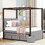 Full Size Upholstered Canopy Bed with Trundle and 3 Drawers, Gray SF000030AAE