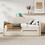 Twin Size Upholstered daybed with Cloud-Shaped Backrest, Trundle and 2 Drawers, Beige SF000070AAA