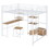 Full Size Loft Bed with Desk and Stool, Metal Loft Bed with Open-Style Wardrobe, Shelves and Cabinet, White SF000086AAK