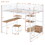 Full Size Loft Bed with Desk and Stool, Metal Loft Bed with Open-Style Wardrobe, Shelves and Cabinet, White SF000086AAK