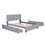 Queen Size Upholstered Bed with 4 Drawers, Gray SF000105AAE