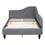 Twin Size L-Shaped Linen Daybed,with Solid Wood Legs,Gray