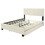 Queen Size Upholstered Platform Bed with Twill Headboard, Pullout Bed and Two Drawers, Flannel, Beige SF000152AAA