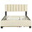 Queen Size Upholstered Platform Bed with 2 Drawers and 1 Double Trundle, Classic Metal Strip Headboard Design, Beige SF000159AAA