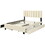 Queen Size Upholstered Platform Bed with 2 Drawers and 1 Double Trundle, Classic Metal Strip Headboard Design, Beige SF000159AAA