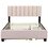 Queen Size Upholstered Platform Bed with 2 Drawers and 1 Double Trundle, Classic Metal Strip Headboard Design, Pink SF000159AAH