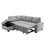 Sleeper Sectional Sofa, L-Shape Corner Couch Sofa-Bed with Storage Ottoman & Hidden Arm Storage & USB Charge for Living Room Apartment, Gray SG000250AAE