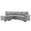 Sleeper Sectional Sofa, L-Shape Corner Couch Sofa-Bed with Storage Ottoman & Hidden Arm Storage & USB Charge for Living Room Apartment, Gray SG000250AAE