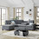 Orisfur. Sectional Sofa with Reversible Chaise Lounge, L-Shaped Couch with Storage Ottoman and Cup Holders SG000290AAA