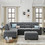 Orisfur. Sectional Sofa with Reversible Chaise Lounge, L-Shaped Couch with Storage Ottoman and Cup Holders SG000290AAA