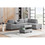 Orisfur. Modern Sectional Sofa with Reversible Chaise, L Shaped Couch Set with Storage Ottoman and Two Cup Holders for Living Room SG000410AAA