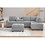 Orisfur. Modern Sectional Sofa with Reversible Chaise, L Shaped Couch Set with Storage Ottoman and Two Cup Holders for Living Room SG000410AAA