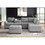 Orisfur. Modern Sectional Sofa with Reversible Chaise, L Shaped Couch Set with Storage Ottoman and Two Cup Holders for Living Room SG000410AAA