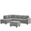 Orisfur. Modern Sectional Sofa with Reversible Chaise, L Shaped Couch Set with Storage Ottoman and Two Cup Holders for Living Room SG000410AAA