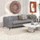 85.5" Velvet Upholstered Sofa with Sturdy Metal Legs,Modern Sofa Couch with Button Tufted Back, 3 Seater Sofa Couch for Living Room,Apartment,Home Office,Gray SG000603AAE
