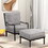 The Spindle Chair Velvet Accent Chair with Ottoman, Modern Lounge Accent Chair with Armrests pad, Reading Chair with Footrest for Small Space, Living room, Black+Gray SG000780ABE