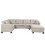 121.3" Oversized Sectional Sofa with Storage Ottoman, U Shaped Sectional Couch with 2 Throw Pillows for Large Space Dorm Apartment SG000870AAA