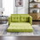 59.4" Loveseat Sofa with Pull-Out Bed Modern Upholstered Couch with Side Pocket for Living Room Office, Green SG000930AAF