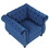 39" modern sofa Dutch plush upholstered sofa, solid wood legs, buttoned tufted backrest, Blue SG001031AAC