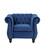 39" modern sofa Dutch plush upholstered sofa, solid wood legs, buttoned tufted backrest, Blue SG001031AAC