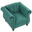 39" Modern Sofa Dutch Fluff Upholstered sofa with solid wood legs, buttoned tufted backrest,green SG001041AAF