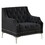 33.5" Modern Sofa Dutch Plush Upholstered Sofa with Metal Legs, Button Tufted Back Black SG001051AAB