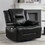 Home Theater Recliner Set Manual Recliner Chair with a LED Light Strip Two Built-in Cup Holders for Living Room,Bedroom, Black