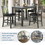TOPMAX Brand 5 Piece Vintage Rectangular Counter Height Bar Table with 4 chairs, Wood Dining Table and Chair Set for Dining Room, Pub and Bistro, Antique Graywash SH000095AAE