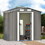 TOPMAX Patio 6ft x4ft Bike Shed Garden Shed, Metal Storage Shed with Lockable Door, Tool Cabinet with Vents and Foundation for Backyard, Lawn, Garden, Gray SH000195AAE