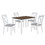 TOPMAX Rustic Minimalist Wood 5-Piece Dining Table Set with 4 X-Back Chairs for Small Places, White SH000253AAK