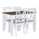 TOPMAX Rustic Minimalist Wood 5-Piece Dining Table Set with 4 X-Back Chairs for Small Places, White SH000253AAK