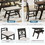 TOPMAX 6-Piece Wood Counter Height Dining Table Set with Storage Shelf, Kitchen Table Set with Bench and 4 Chairs,Rustic Style,Espresso+Beige Cushion SH000257AAP