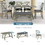 TOPMAX 6 Piece Dining Table Set Wood Dining Table and chair Kitchen Table Set with Table, Bench and 4 Chairs, Rustic Style, Gray(No Difference with SH000109AAE) SH001091AAE