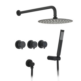 Contemporary matte black wall mounted bathroom Shower set SHAE749MB