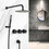 Contemporary matte black wall mounted bathroom Shower set SHAE749MB