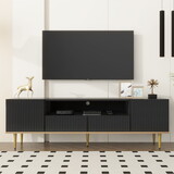 U-Can Modern TV Stand for 70+ inch TV, Entertainment Center TV Media Console Table, with Shelf, 2 Drawers and 2 Cabinets, TV Console Cabinet Furniture for Living Room SJ000113AAB