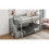 Twin over Twin Floor Bunk Bed, Ladder with Storage, Gray SM000106AAE-1