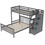 Twin over Full Loft Bed with Staircase,Gray SM000107AAE-1