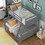 Twin over Full Bunk Bed with ladder, Safety Guardrail, Perfect for Bedroom, Gray SM000118AAE-1
