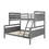 Twin over Full Bunk Bed with ladder, Safety Guardrail, Perfect for Bedroom, Gray SM000118AAE-1