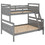 Twin over Full Bunk Bed with ladder, Safety Guardrail, Perfect for Bedroom, Gray SM000118AAE-1