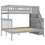 Twin over Full Stairway Bunk Bed with Storage, Gray SM000296AAE-1